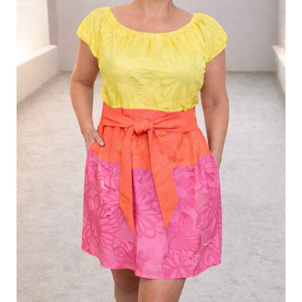 Lilly Pulitzer Sully Hotty Pink Burnout Shift Dress Size L